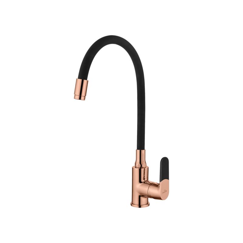 Bateria kuchenna zlewozmywakowa Invena Magic Rose Gold z elastyczną wylewką czarny 1 szt.