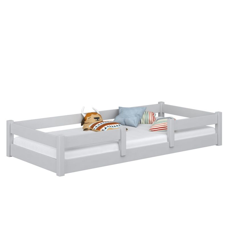 Drewniane łóżko N-WOOD niskie N01 popielaty 70x140 1szt.