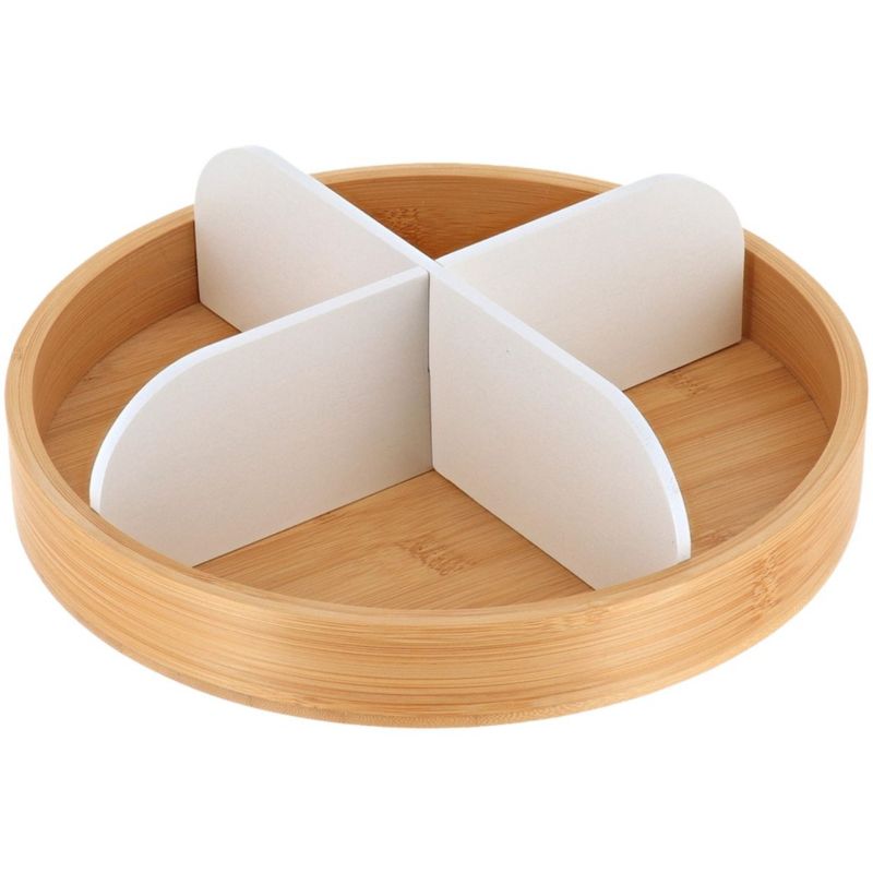Taca obrotowa bambusowa 4 przegródki Tendance brązowa 25x8,5 cm 1 szt.