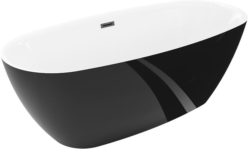 Wanna wolnostojąca Mexen Luvo Slim biało-czarna 170x75 cm .- 52801707575-70 1 szt.
