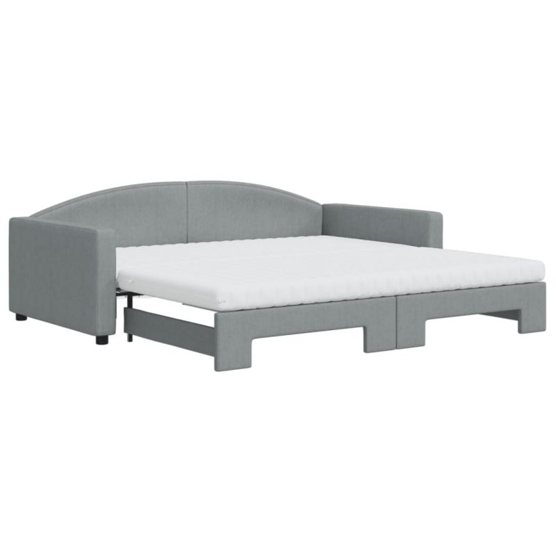 Sofa rozkładana WaszeMeble 100x200 cm Jasnoszary tkanina WM-3197211 1 szt.