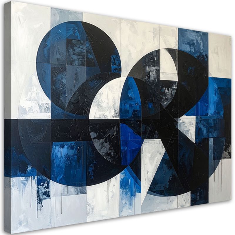 Obraz do salonu sypialni biura Feeby Abstrakcja kształty geometryczne niebieski 120x80cm 1szt