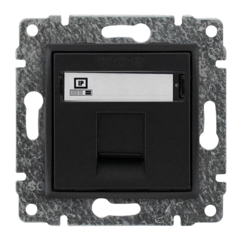 Gniazdo Komputerowe Pojedyncze RJ45 Kat 5E 1X Kos Elektro System Vena Antracyt 1 szt.