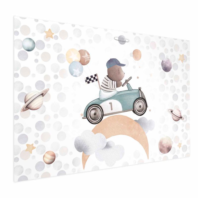 Plakat Artgeist Miś w wyścigówce 30x21 cm bez ramy 1 szt