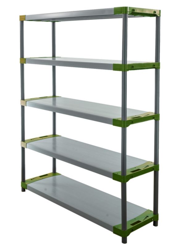 Regał plastikowy MODO24 zielony do piwnicy 180x130x46 cm wodoodporny 1 szt.