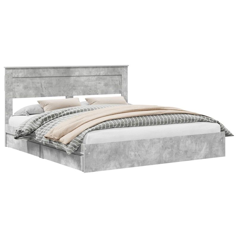 Łóżko WaszeMeble z Szufladami 200x200 cm Szare WM-3409890 1 szt.