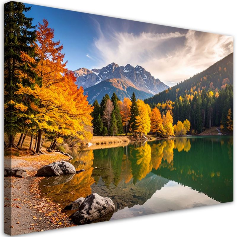 Obraz do salonu sypialni kuchni Feeby Krajobraz jesienny jezioro góry 60x40cm 1szt