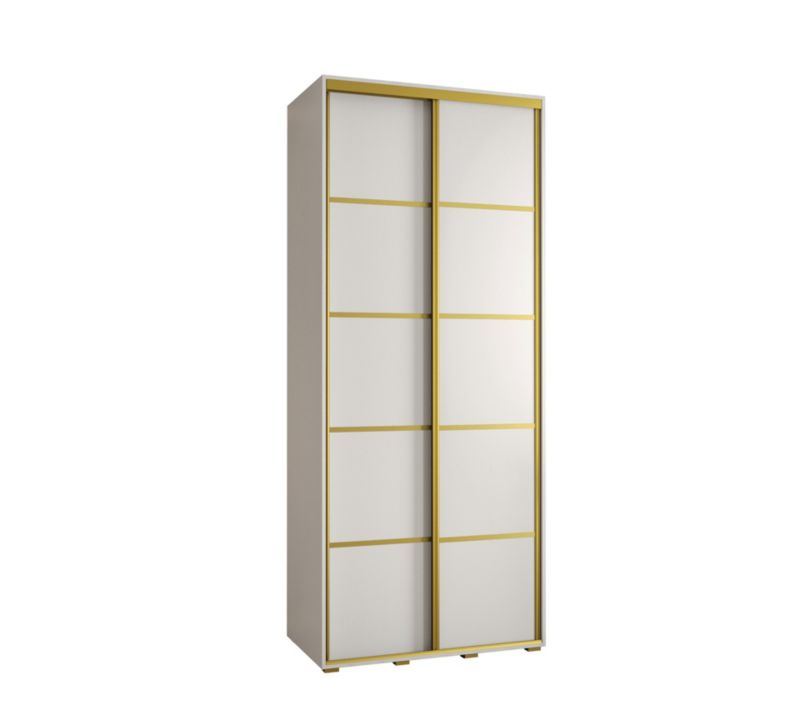 Szafa przesuwna Abiks DAVOS 4 wysoka szer.110cm gł.60cm biały/biały/złoty 1szt.