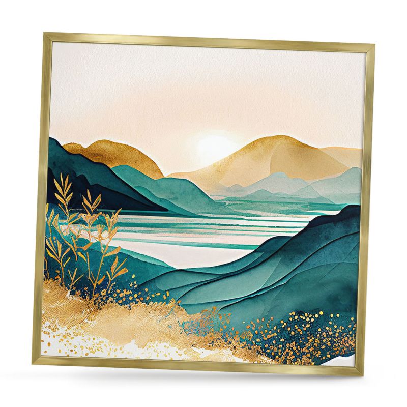 Ozdobna tablica na magnesy ArtPrintCave 50x50 Spokojny widok w złotej ramie 1szt