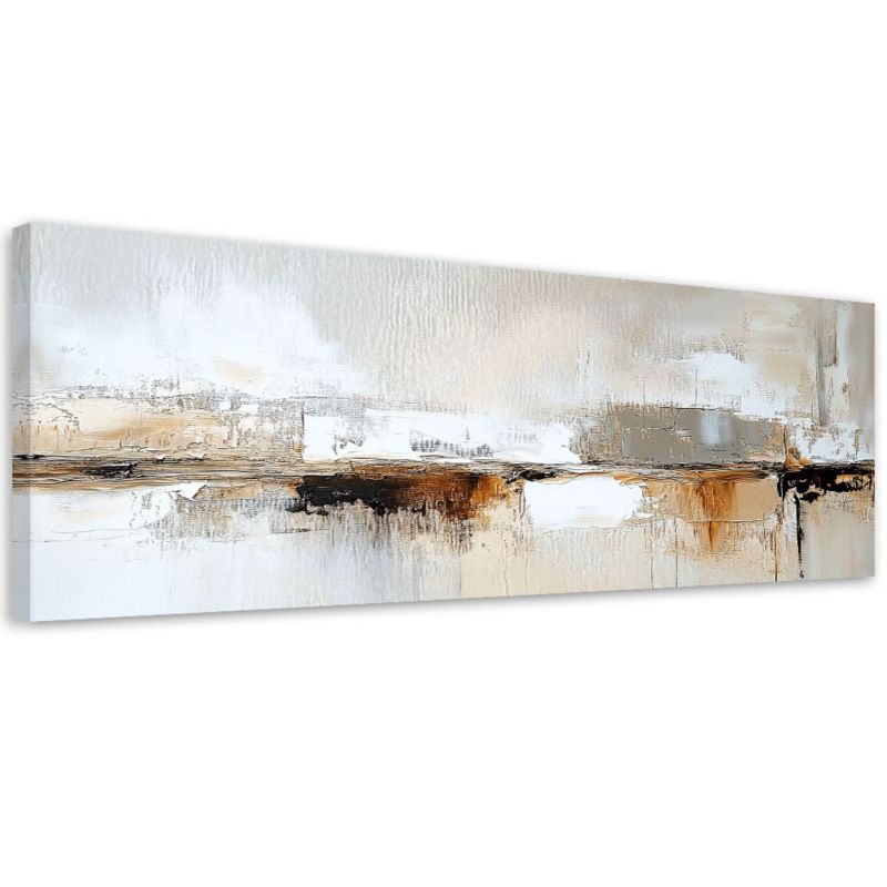 Obraz na płótnie Feeby Abstrakcja Szary Złoty Brązowy Lofty 150x50cm 1szt