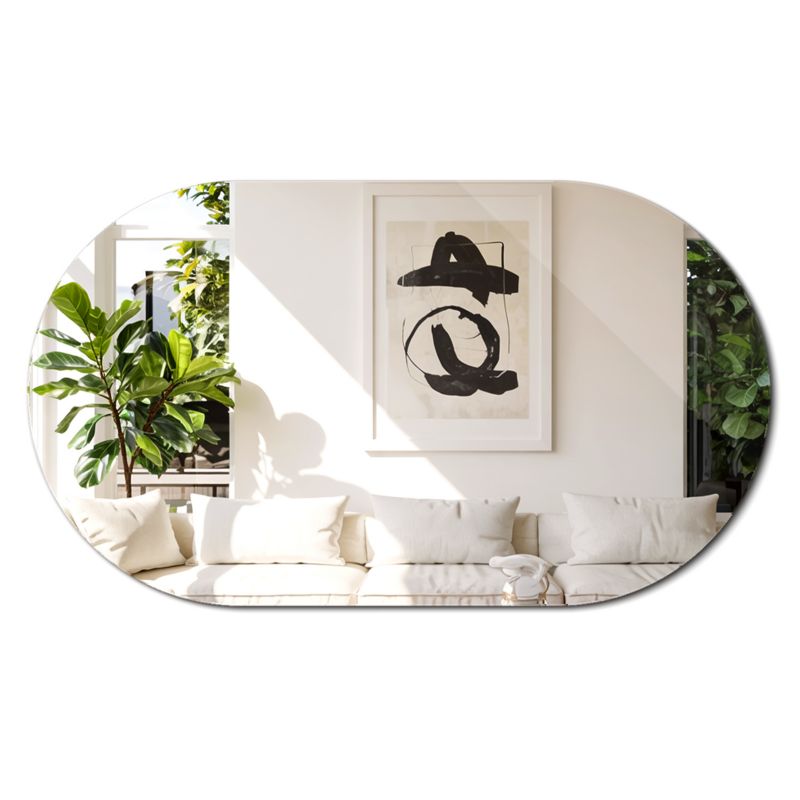 Lustro Owalne Boho ArtPrintCave 58 x 100 cm Duże Wiszące Eleganckie 1 szt.