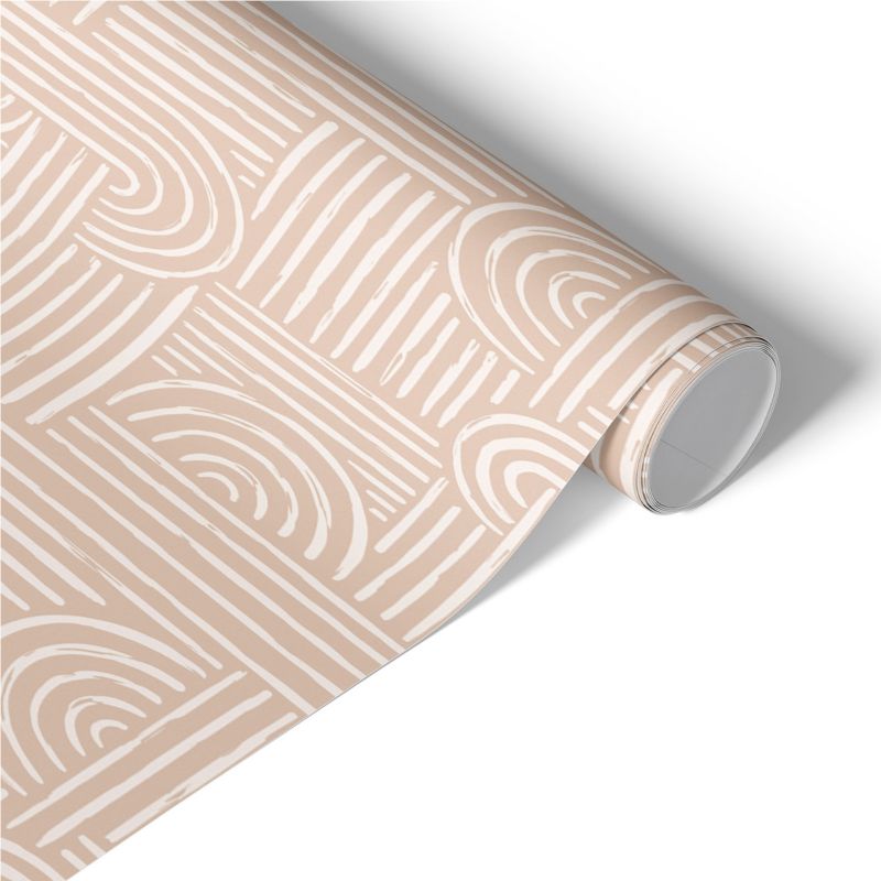 Okleina na Meble Tulup 75x150 cm Beżowe paski Renowacja Mebli DIY 1 rol.