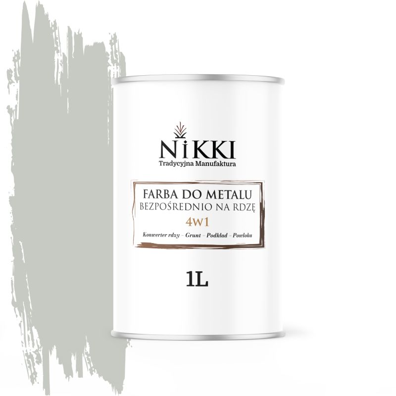 Farba do Metalu Antykorozyjna 4w1 NIKKI Biały papirus RAL9018 Półmat 1L