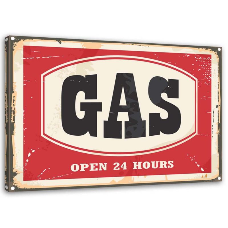 Obraz na płótnie Feeby Szyld Retro Gas 30x20cm 1szt
