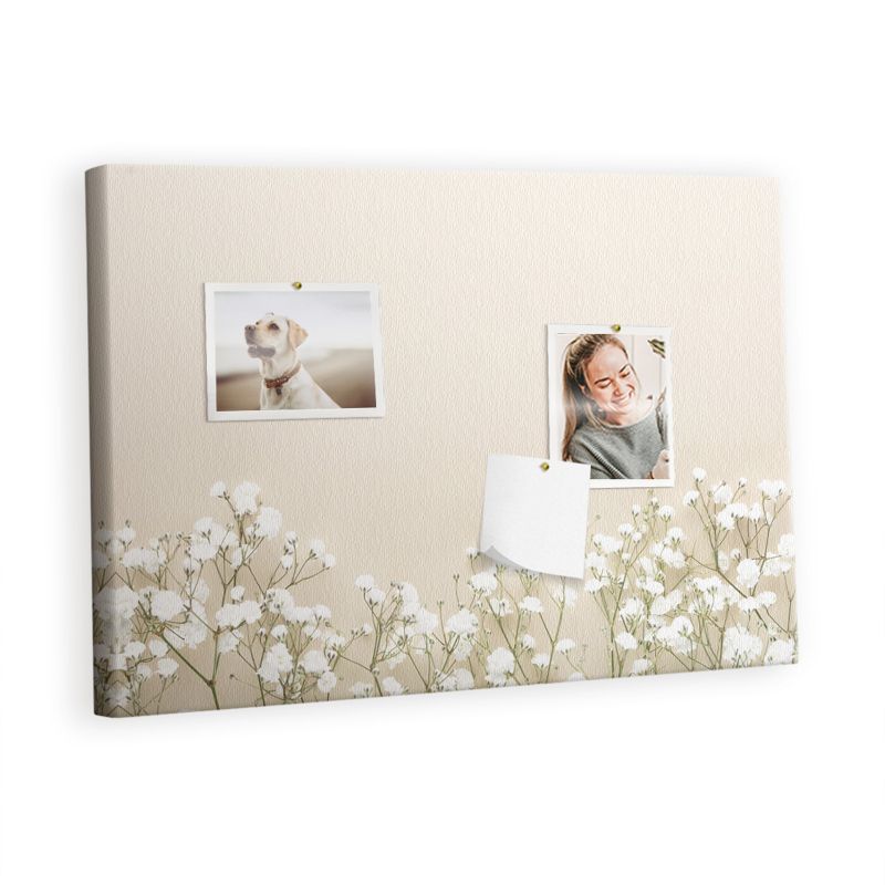 Organizer Ścienny Tablica Korkowa Na Płótnie Tulup 60x40 cm Rozwinięte pąki kwiatowe Pinezki kolorowe 1 kpl