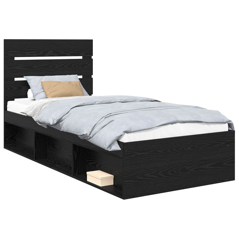 Łóżko Drewniane WaszeMeble 90x190 cm Czarne WM-3411793 1 szt.