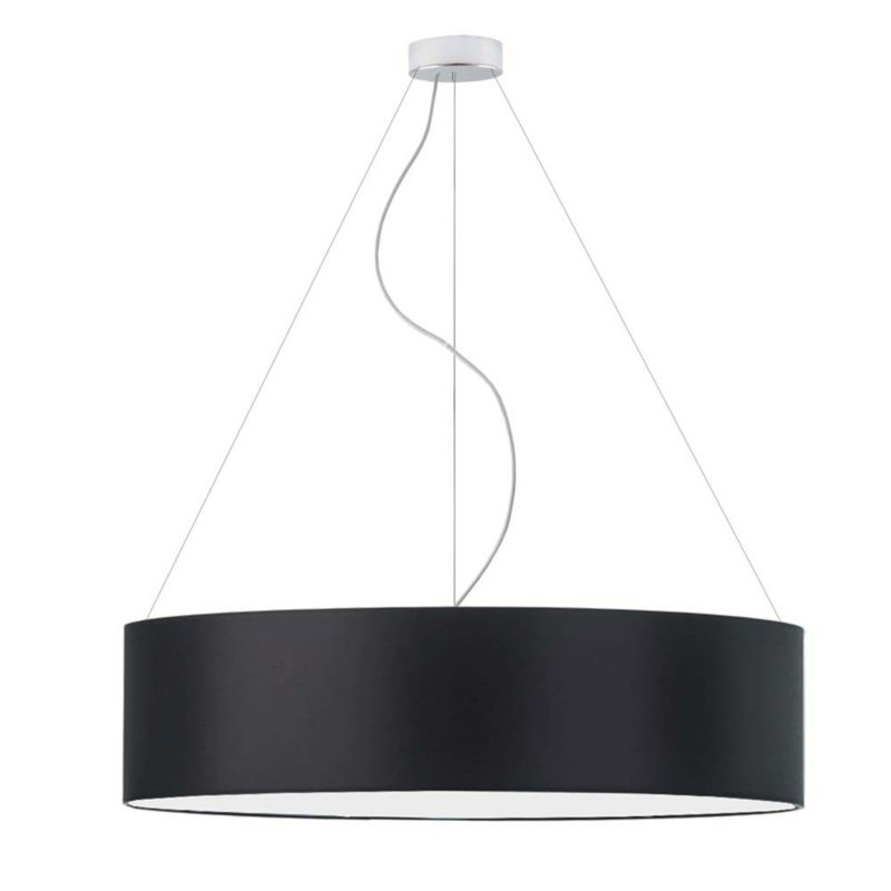 Lampa sufitowa Volta Light Factory żyrandol lampa wisząca z abażurem walec Chrom/Czarny 80 cm BLUES 1szt.