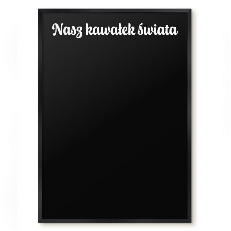 Tablica Magnetyczna Tulup 50x70 cm Nasz kawałek świata 6 - Czarna rama Do salonu, sypialni 1 szt.