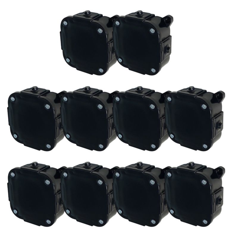 Puszka natynkowa EDO hermetyczna 88x88x40mm 4-wlotowa, z zaciskami, zamknięcie "na wkręty" IP44, czarna 10szt.