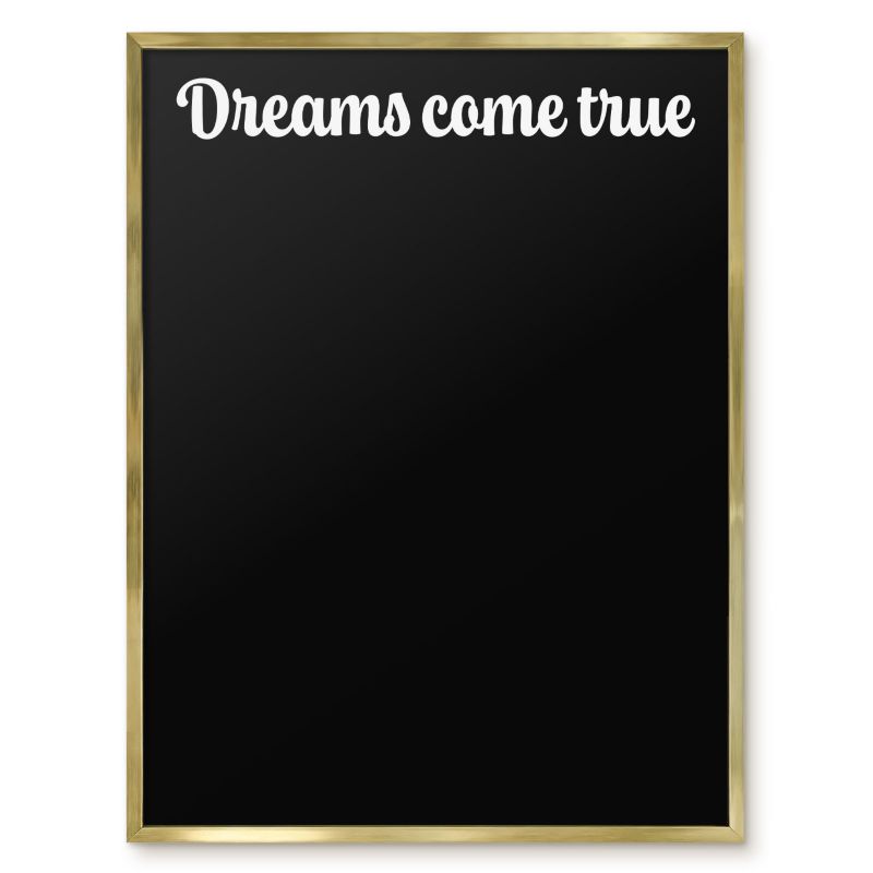 Tablica Magnetyczna Tulup 60x80 cm Dreams come true 6 - Złota rama Do salonu, sypialni 1 szt.