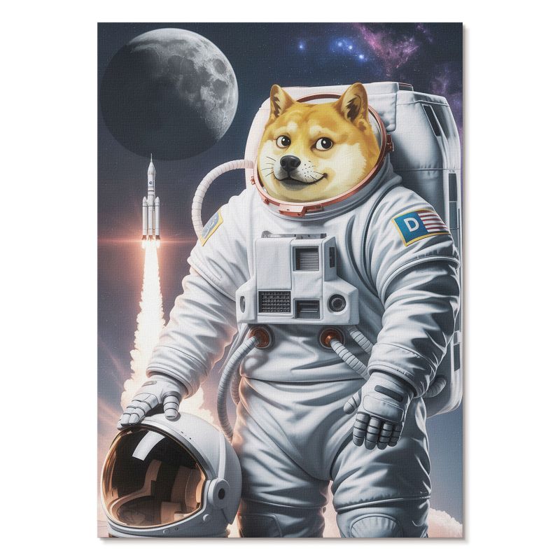 Plakat na Płótnie Tulup 42x59,4 cm (A2) Pies astronauta Do biura, salonu, 1 szt.