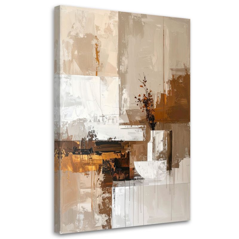 Obraz do salonu sypialni kuchni biura loftu Feeby Beżowa brązowa 80x120cm 1szt