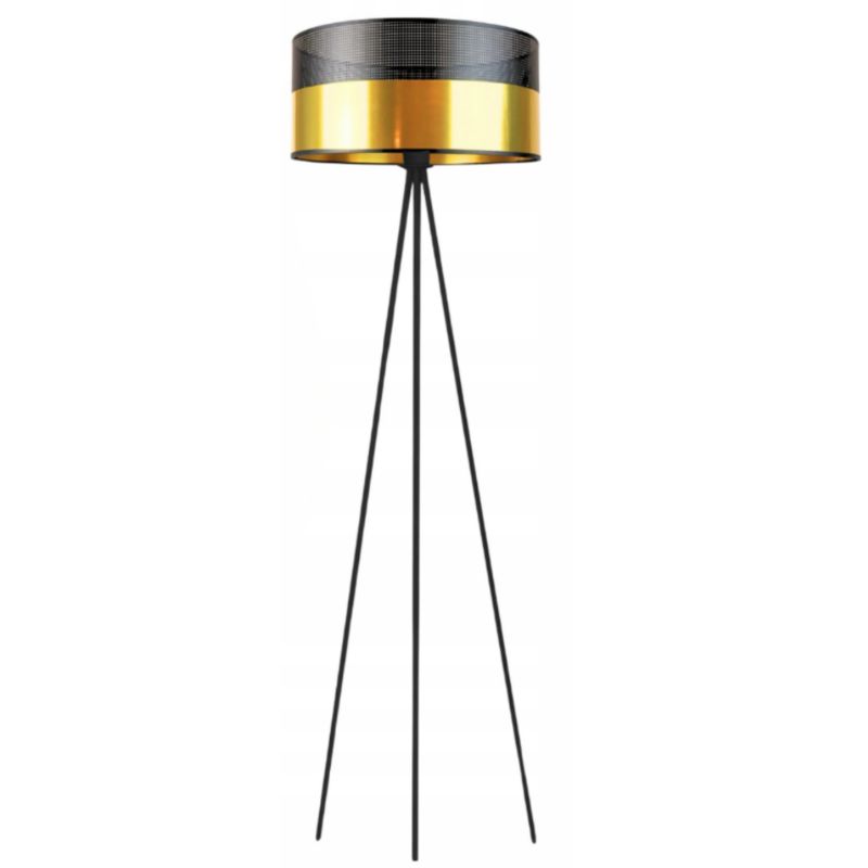 Lampa stojąca Volta Light Factory podłogowa trójnóg z abażurem złoty walec 40cm JOLLY 1szt.