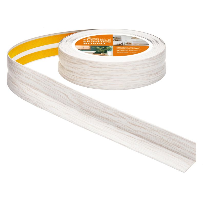 Listwa wykończeniowa samoprzylepna PCV 25x25 mm QUEST, elastyczna taśma dekoracyjna - 10 m, brzoza, 1 szt.