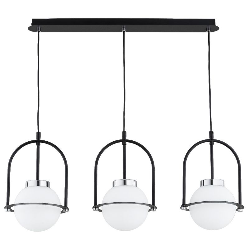 Lampa wisząca Alfa Leria 5129 czarno-biała-chromowana dekoracyjna 3xE14 x 10W 1 szt.