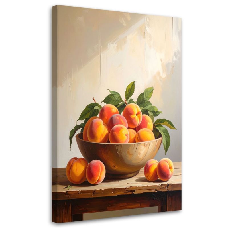 Obraz pionowy do kuchni jadalni restauracji Feeby Brzoskwinie owoce 80x120cm 1szt