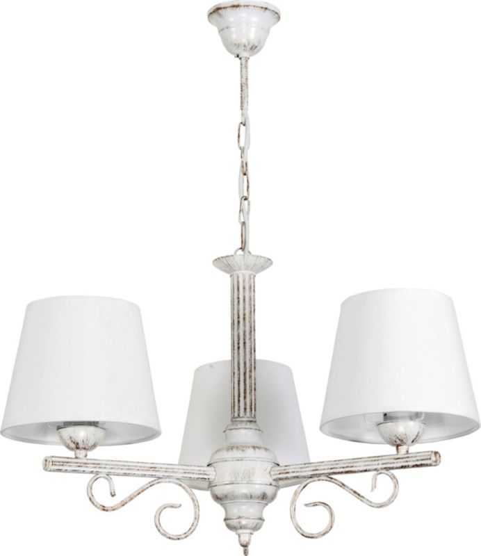 Lampa wisząca EDYLIT sufitowa białe abażury retro vintage 3xE27 METTE 9-892 1 szt.
