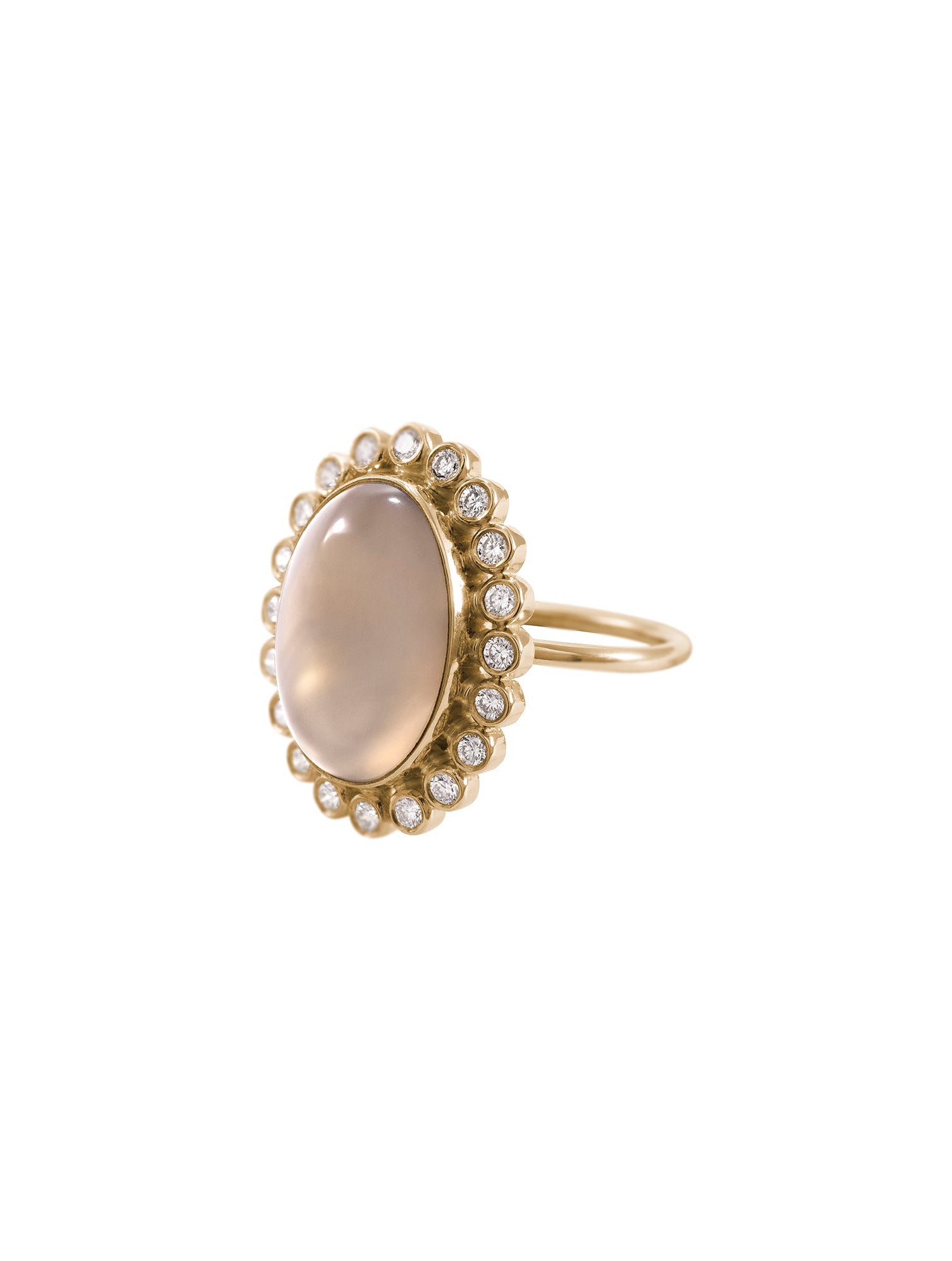Levante Diamond Ring - pierścionek z chalcedonem z diamentową oprawą, 10