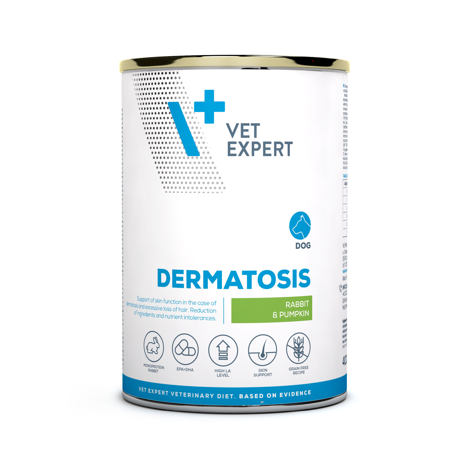 VET EXPERT DERMATOSIS RABBIT&PUMPKIN 400g - mokra karma weterynaryjna dla psów
