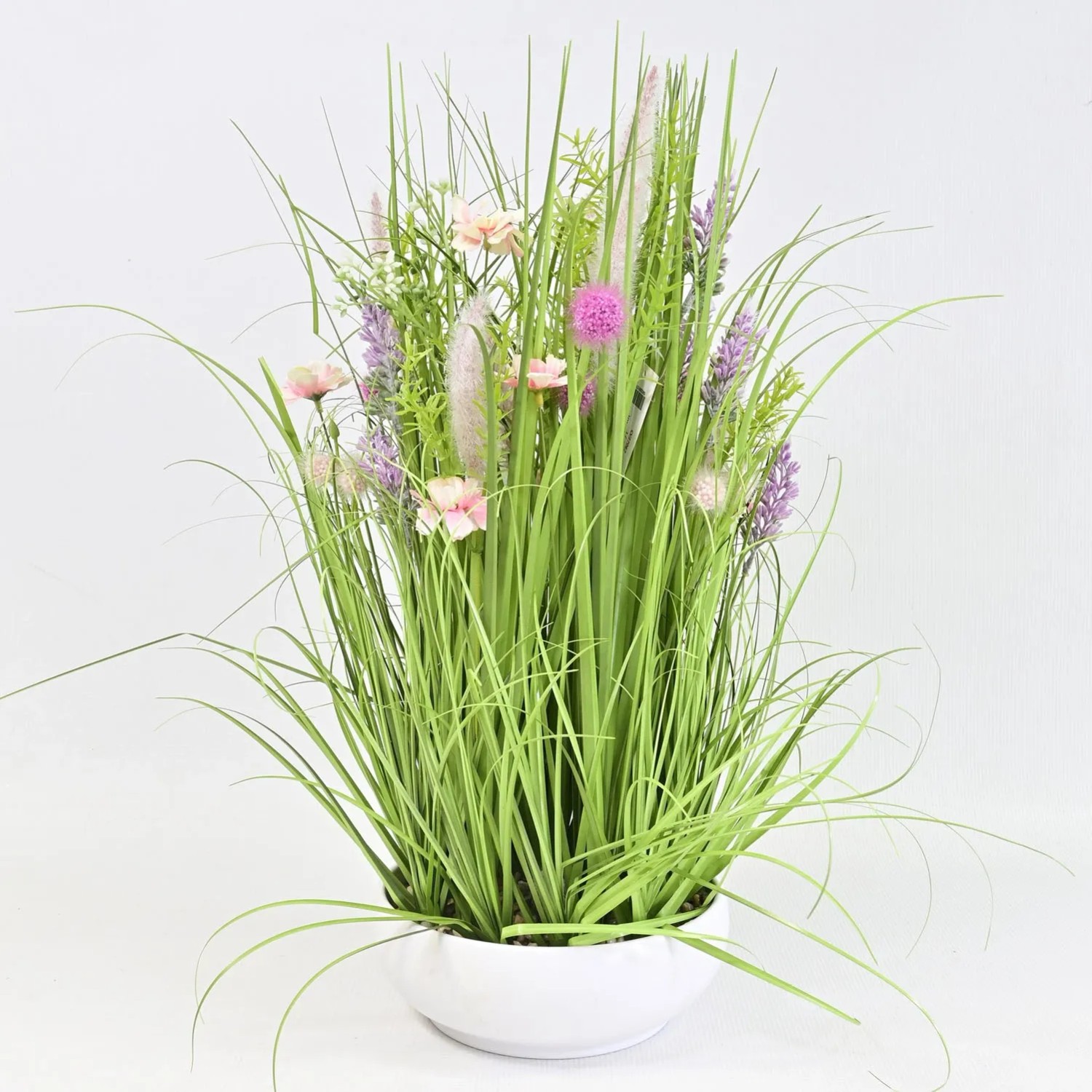 Trawa sztuczna w doniczce różowa - wys. 55 cm