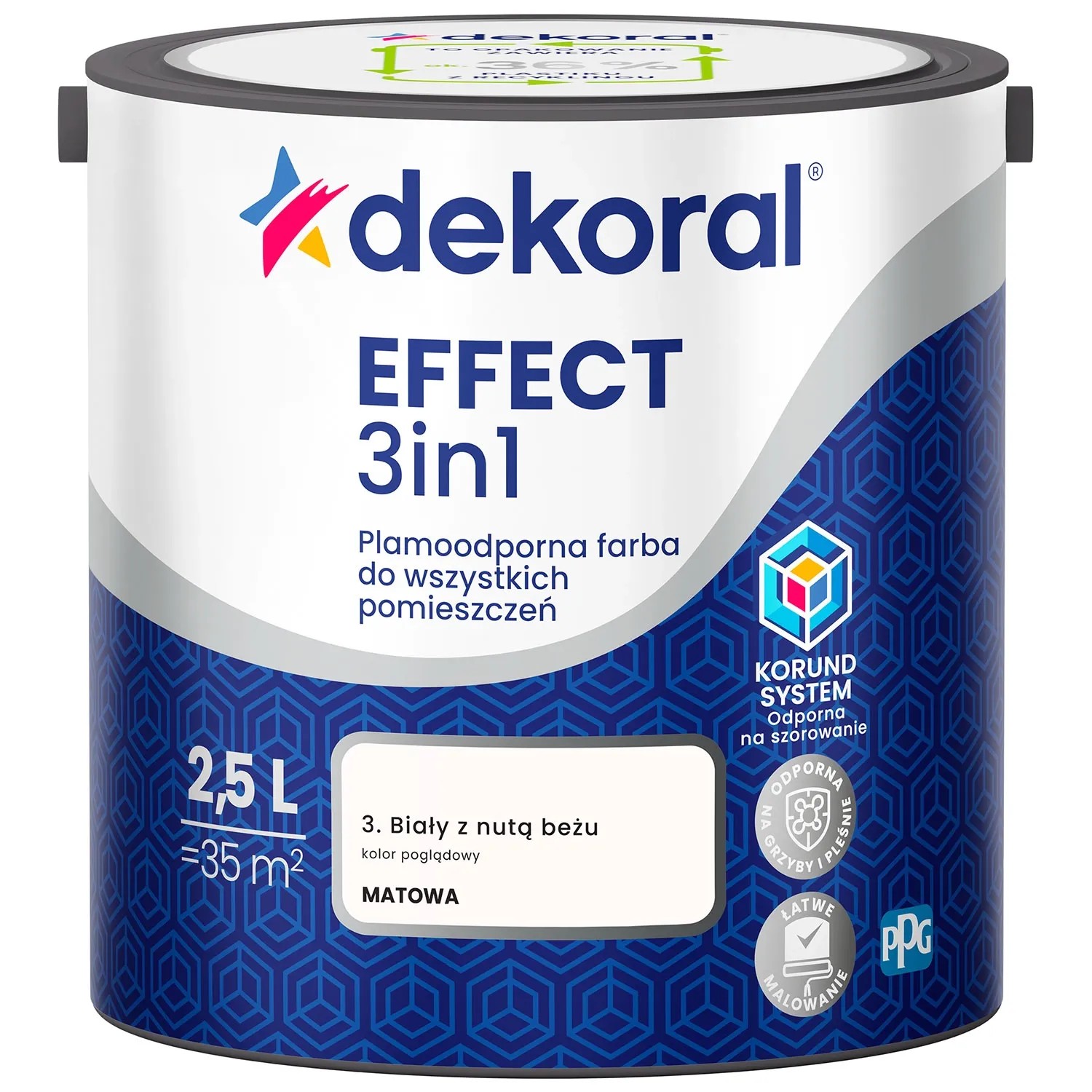 Farba Dekoral Effect 3w1 biały z nutą beżu 2,5l