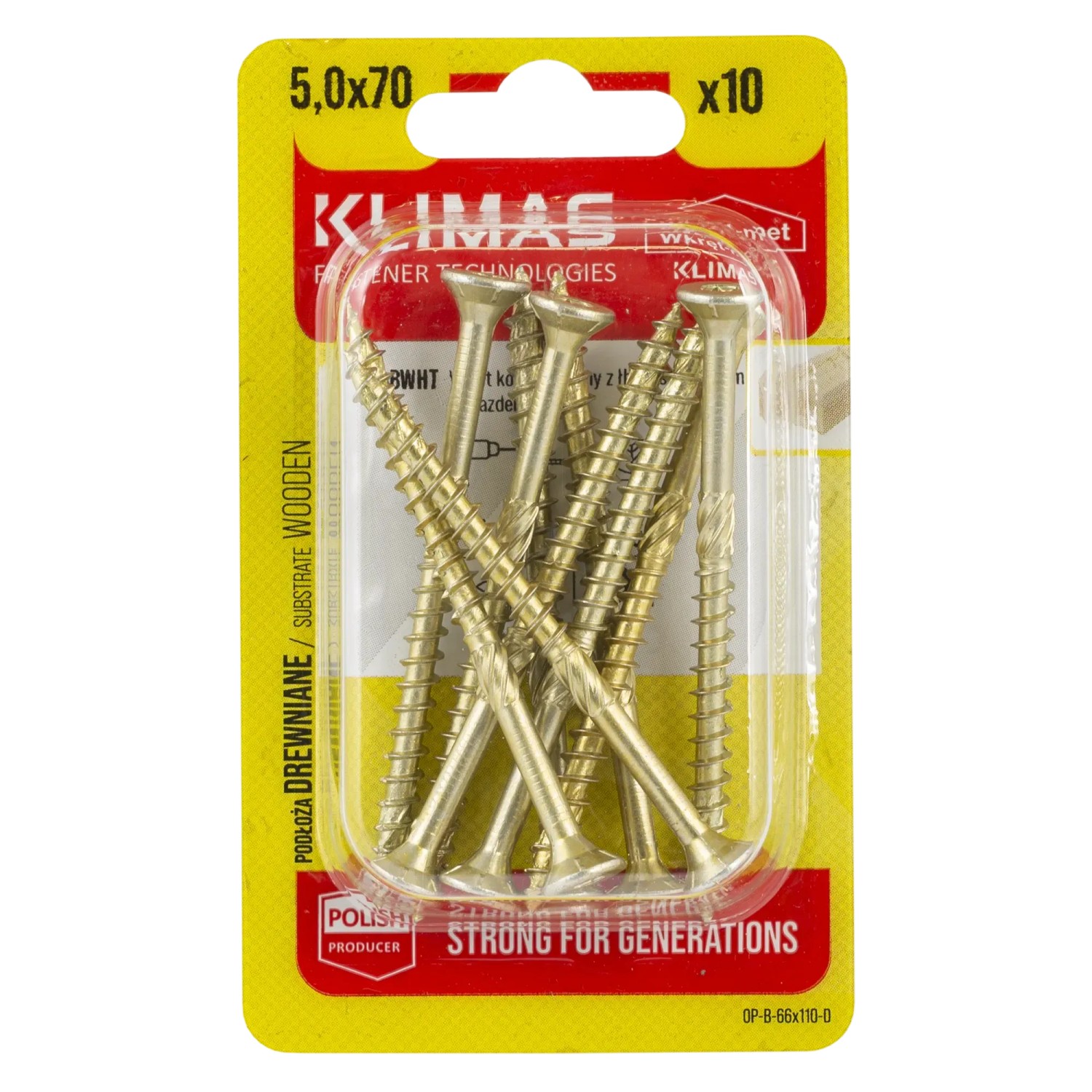 Klimas Wkręt konstrukcyjny z łbem stożkowym torx 5x70 mm
