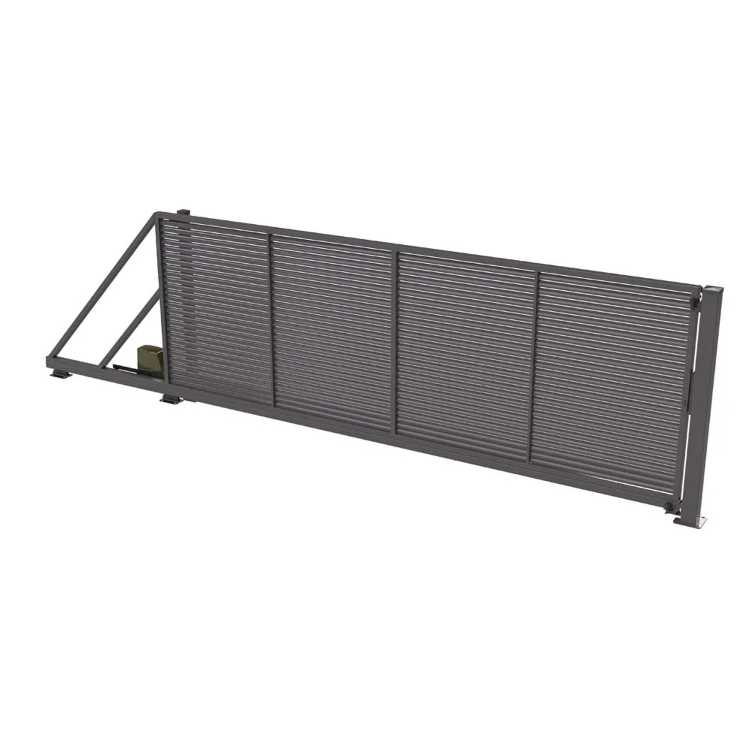 Brama Nevada antracyt mat prz. L + nap - 400 x 149 cm