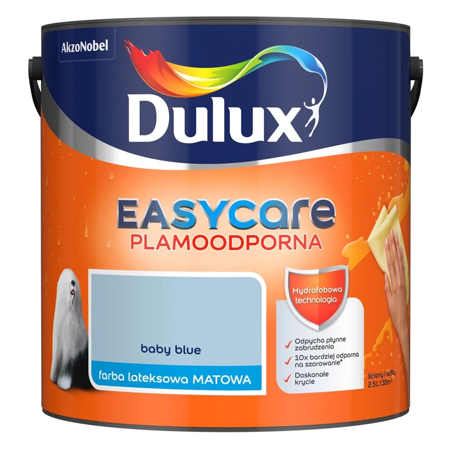 Dulux Easy Care Farba plamoodporna matowa baby blue 2,5 l