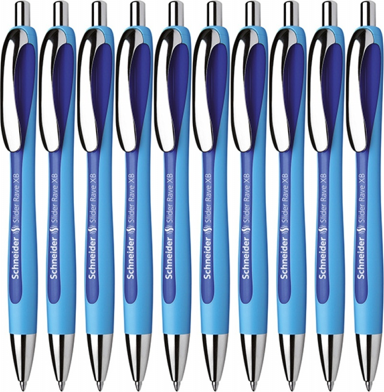 10x Długopis automatyczny Schneider Slider Rave, 1.4mm, niebieski
