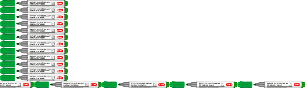 20x Marker suchościeralny Toma TO-266, okrągła, 2mm, zielony