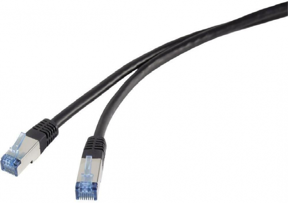 Kabel internetowy/patchcord LogiLink CAT.6A S/FTP PVC + PE, 1 m, czarny