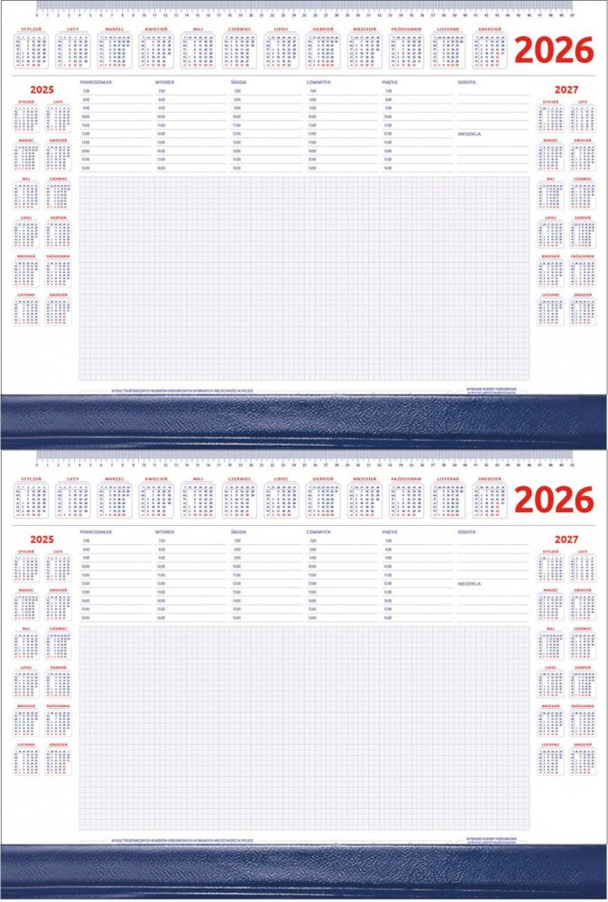 2x Podkład na biurko Udziałowiec, z kalendarzem 2027 i notatnikiem, A2, z listwą