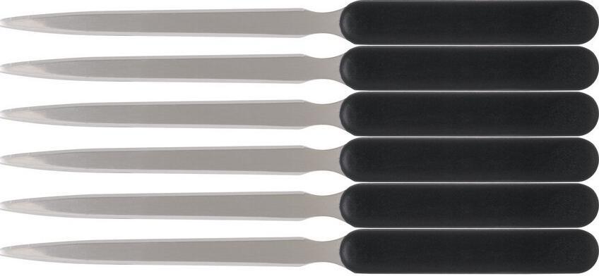 6x Nóż do kopert z plastikową rączką D.Rect, 19.5cm, czarny