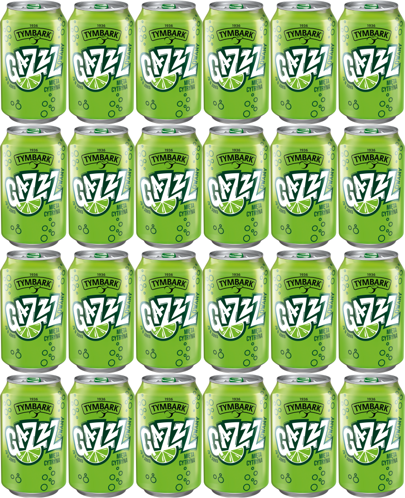 24x Napój gazowany Tymbark, cytryna/mięta, puszka, 0.33l, KAUCJA