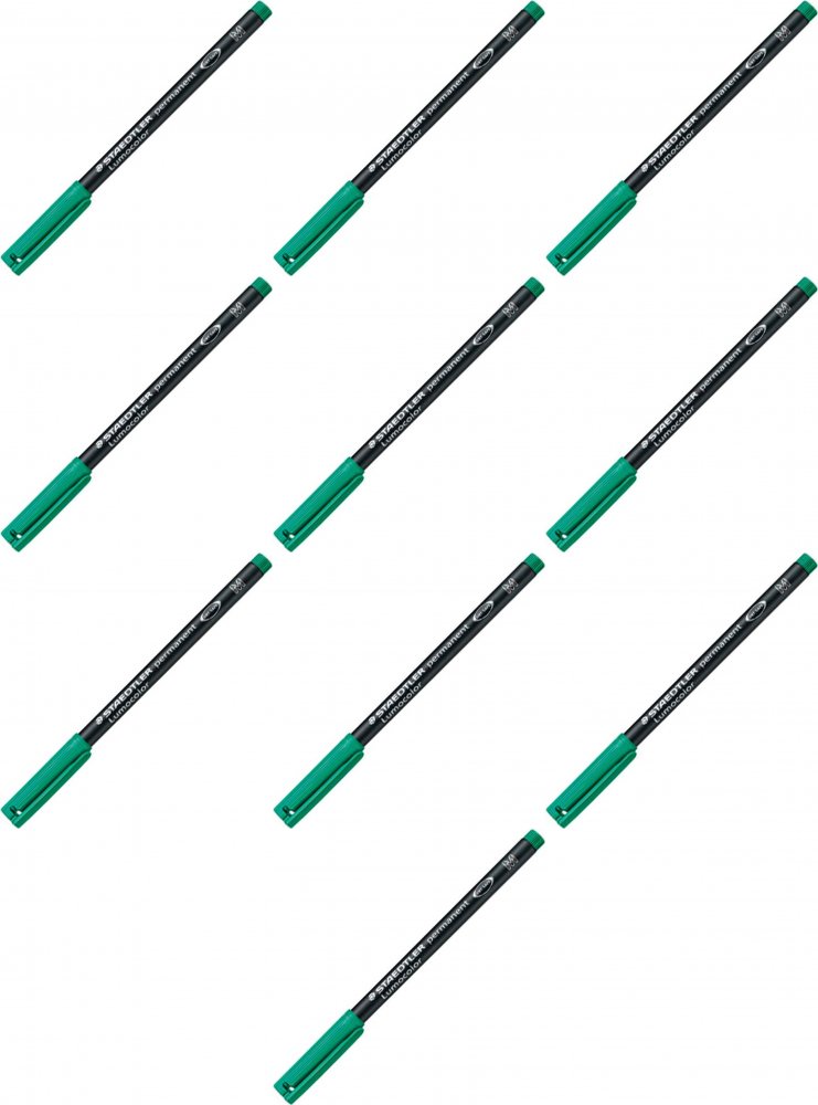 10x Foliopis Staedtler Lumocolor, okrągła, 0.8-1mm (M), zielony