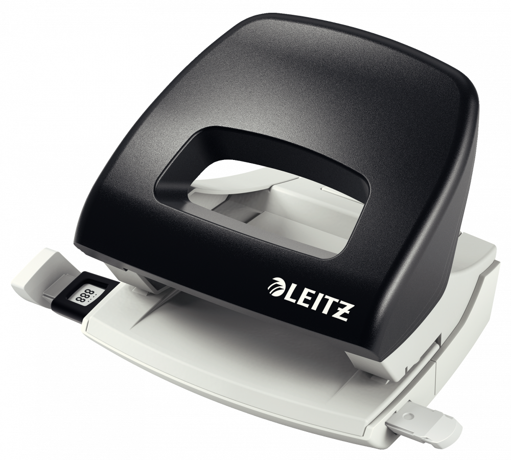 Dziurkacz Leitz New NeXXt, średni, do 16 kartek, czarny