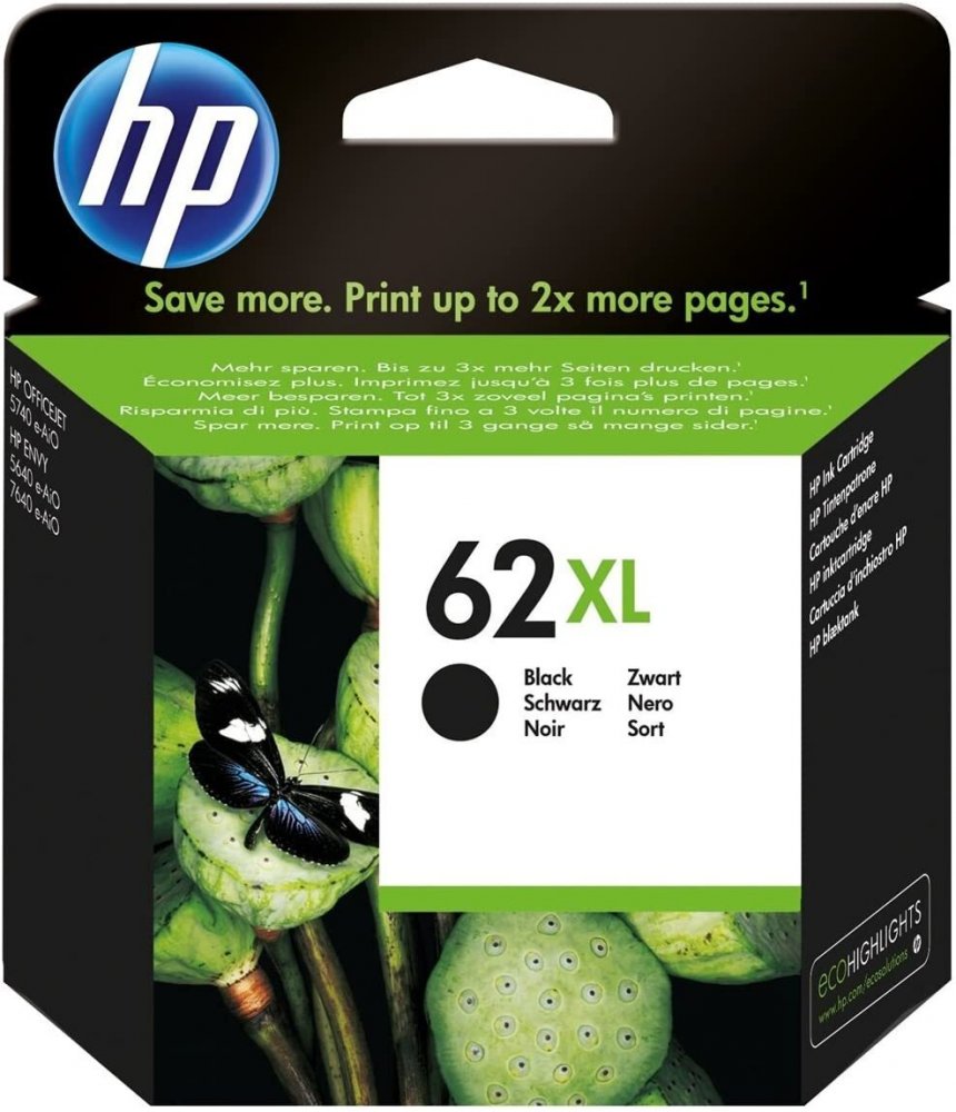 Tusz HP 62XL (C2P05AE), 600 stron, black (czarny)