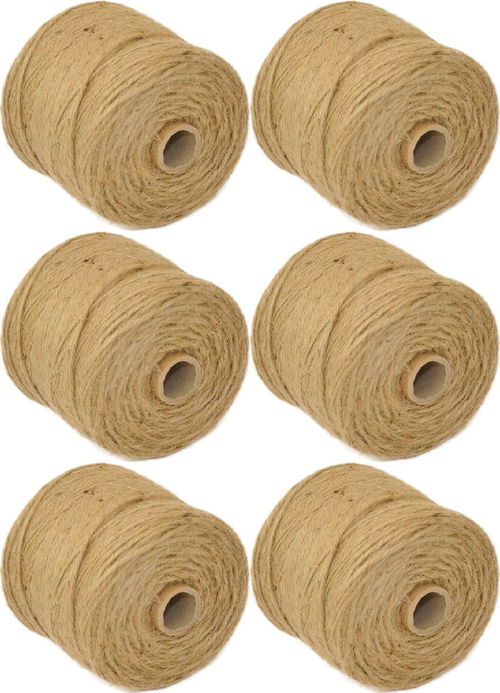 6x Szpagat jutowy Q-connect, 250m, 500g, brązowy