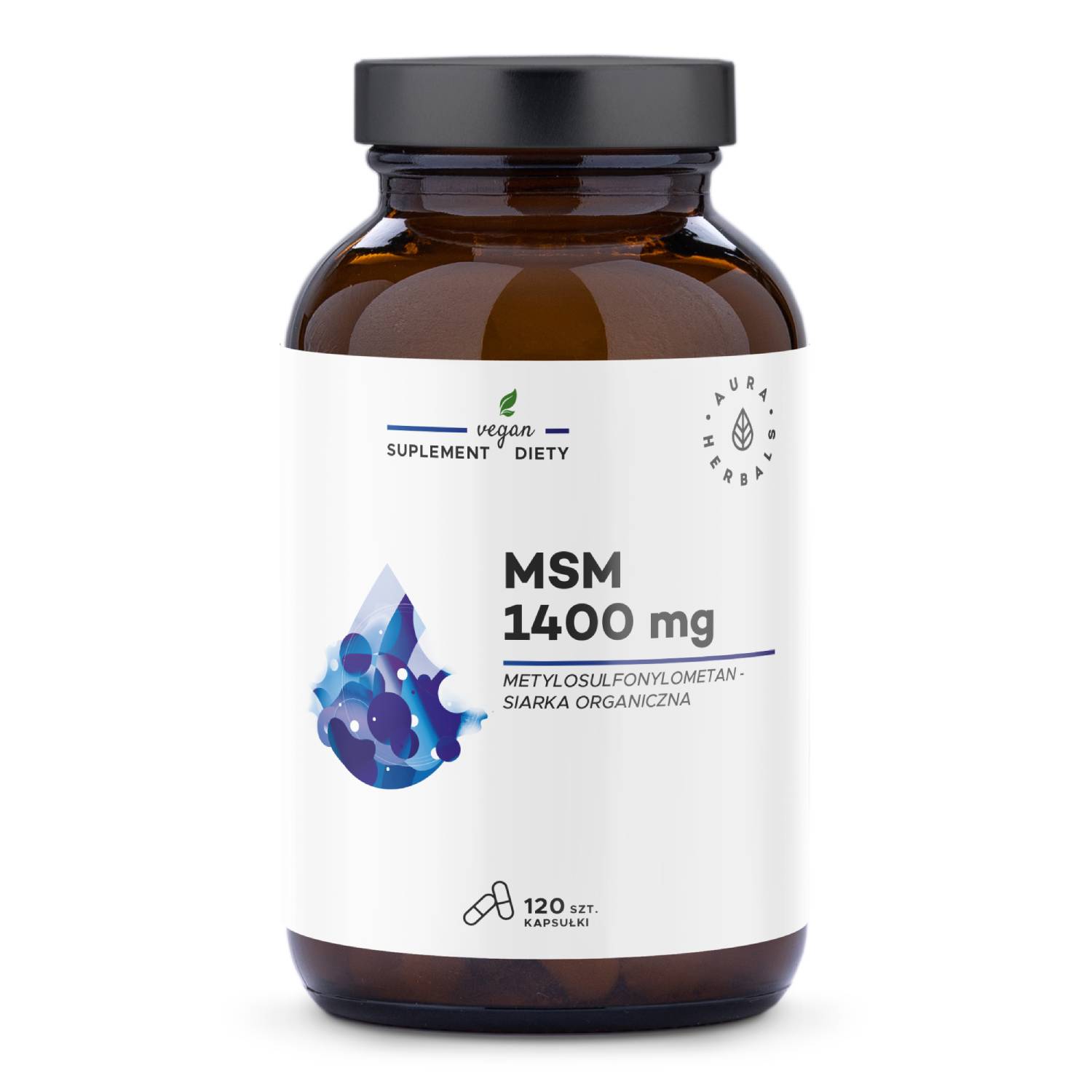 Aura herbals, msm 1400 mg, 120 kapsułek