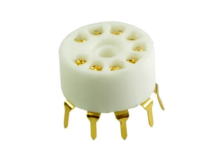 Ceramic tube socket noval Gold for PCB